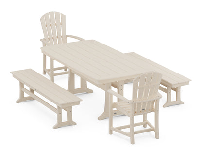 POLYWOOD® Palm Coast 5-Piece Dining Set with Trestle Legs in Sand