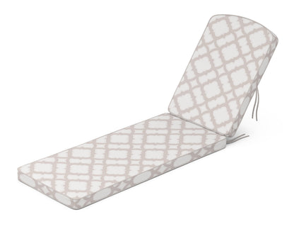 Martha Stewart by POLYWOOD® Chinoiserie Chaise Cushion in Trellis Dune Burlap