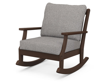 POLYWOOD® Braxton Deep Seating Rocking Chair in Mahogany / Grey Mist
