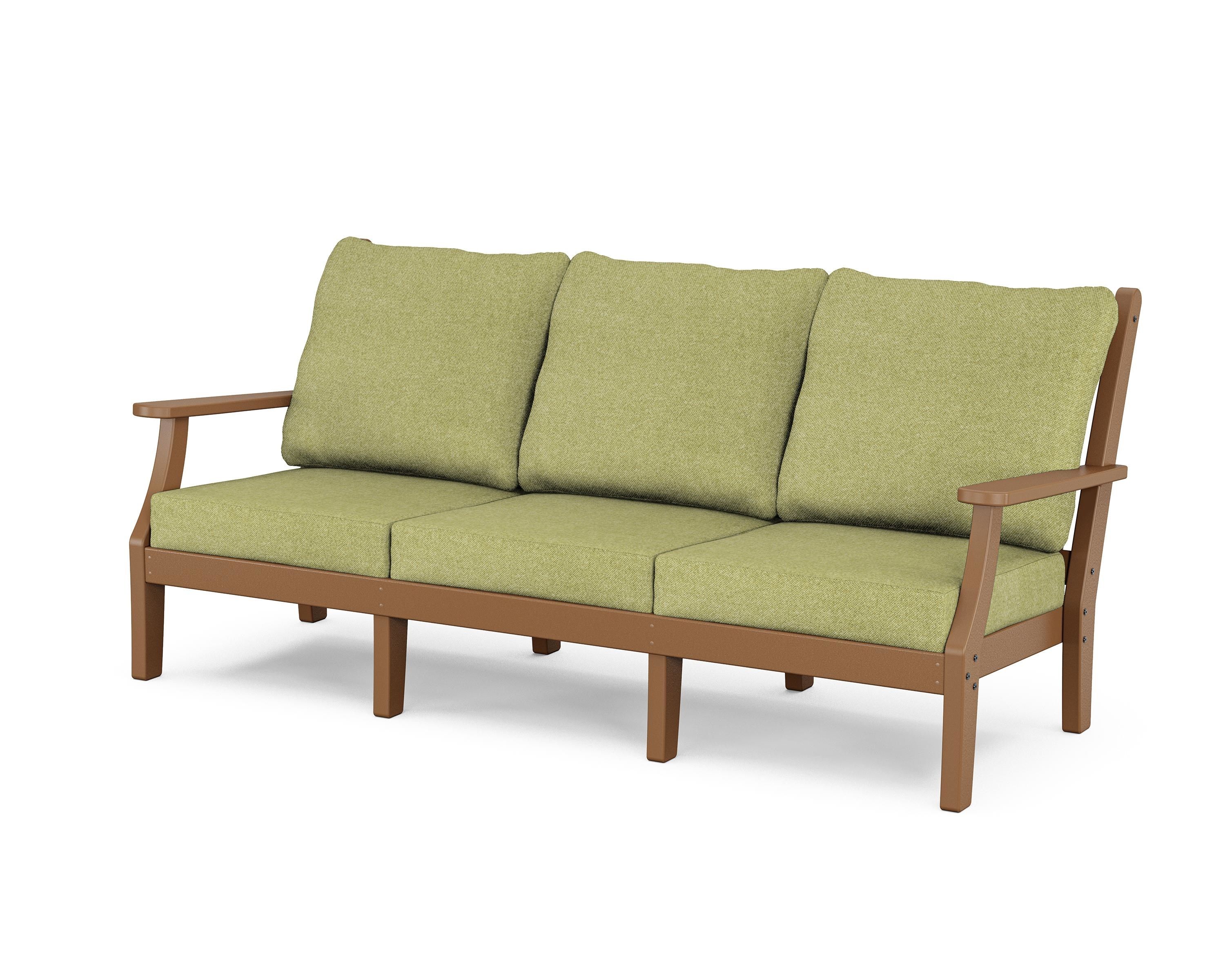 Country Living Wovendale Deep Seating Sofa in Teak / Chartreuse Boucle
