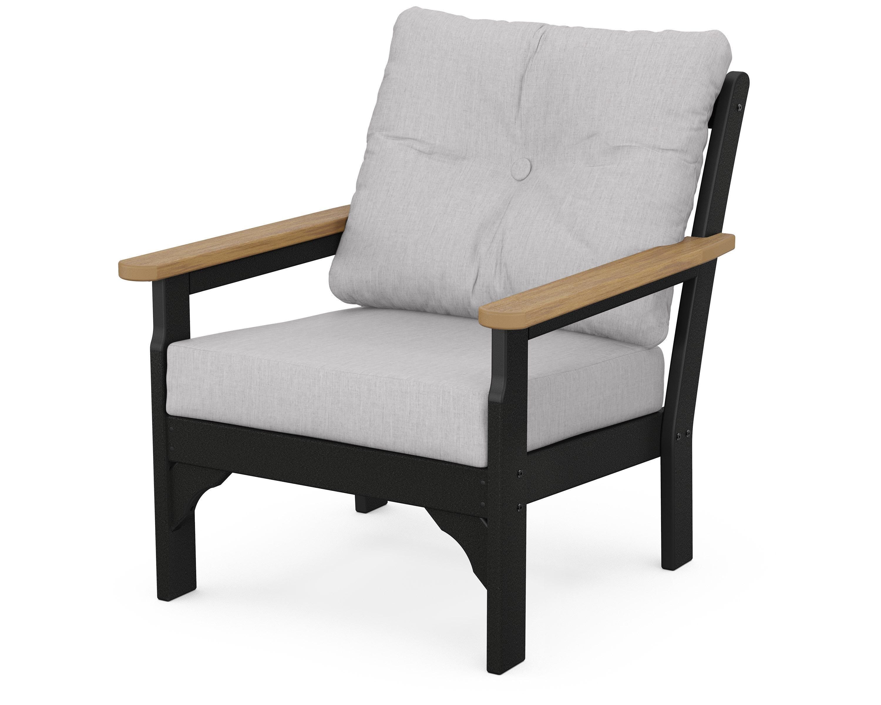 POLYWOOD® Vineyard Deep Seating Chair in Black / Natural / Granite