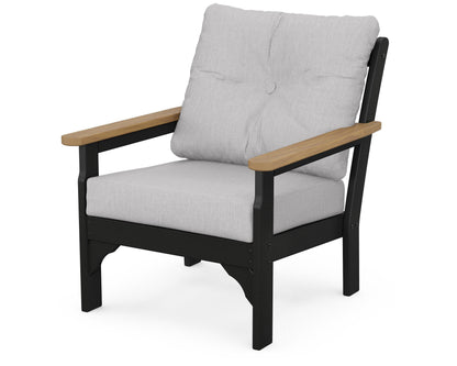 POLYWOOD® Vineyard Deep Seating Chair in Black / Natural / Granite