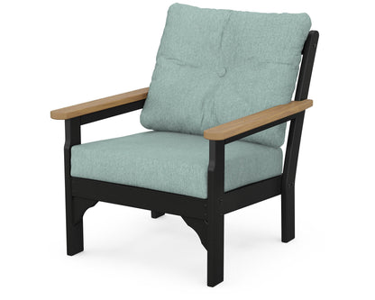 POLYWOOD® Vineyard Deep Seating Chair in Black / Natural / Glacier Spa
