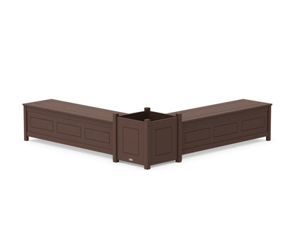 Country Living 60" Country Living L- Shaped Planter Storage Bench Set- Large in Mahogany