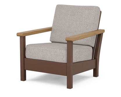 POLYWOOD® Harbour Deep Seating Chair in Mahogany / Natural / Weathered Tweed