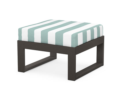 Unbranded Modular Ottoman - Modern in Vintage Coffee / Cabana Stripe Glacier Spa
