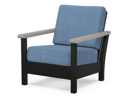 POLYWOOD® Harbour Deep Seating Chair in Black / Driftwood / Sky Blue