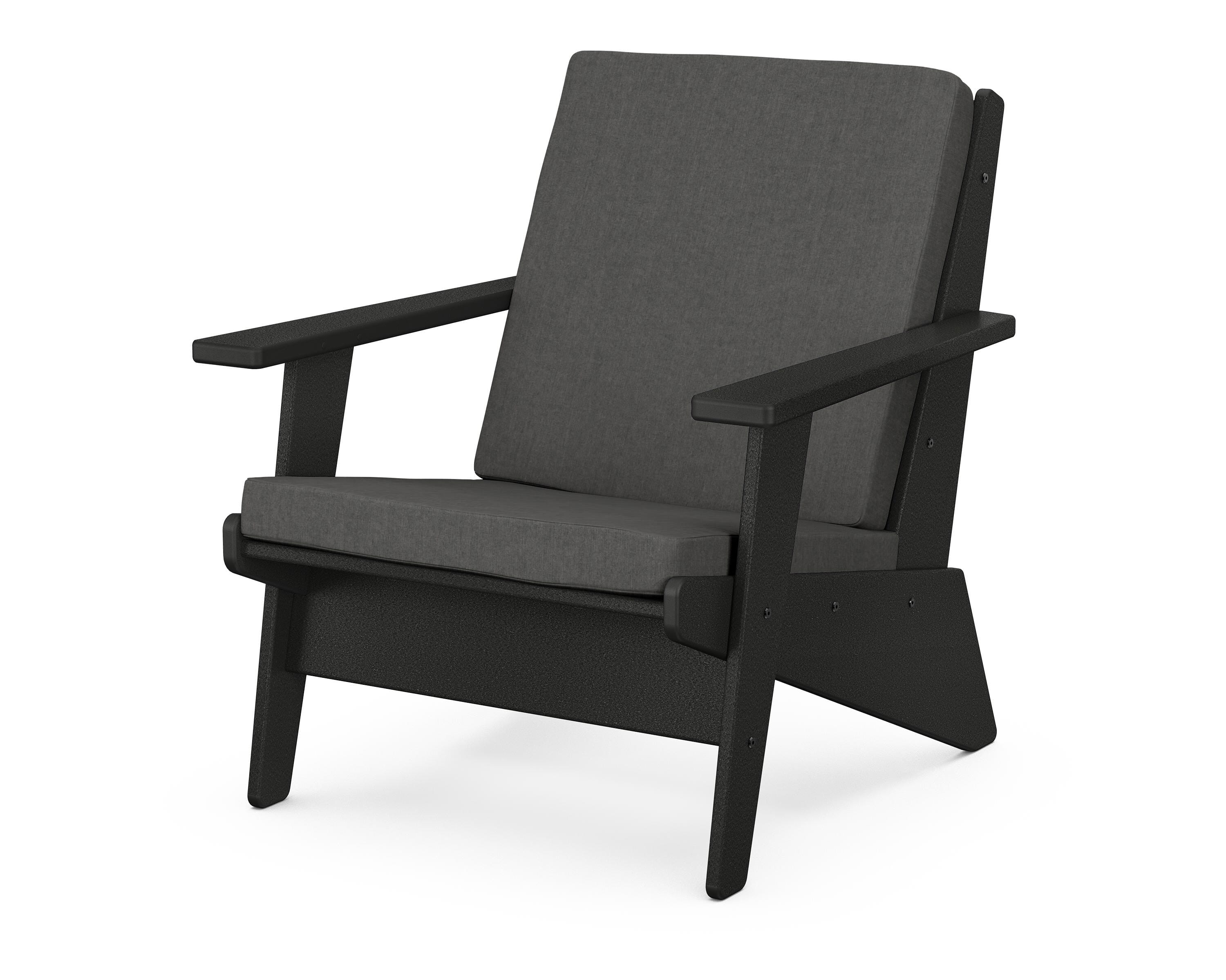 POLYWOOD® Riviera Modern Lounge Chair in Black / Spectrum Carbon