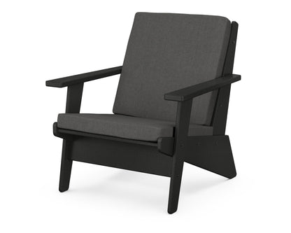 POLYWOOD® Riviera Modern Lounge Chair in Black / Spectrum Carbon