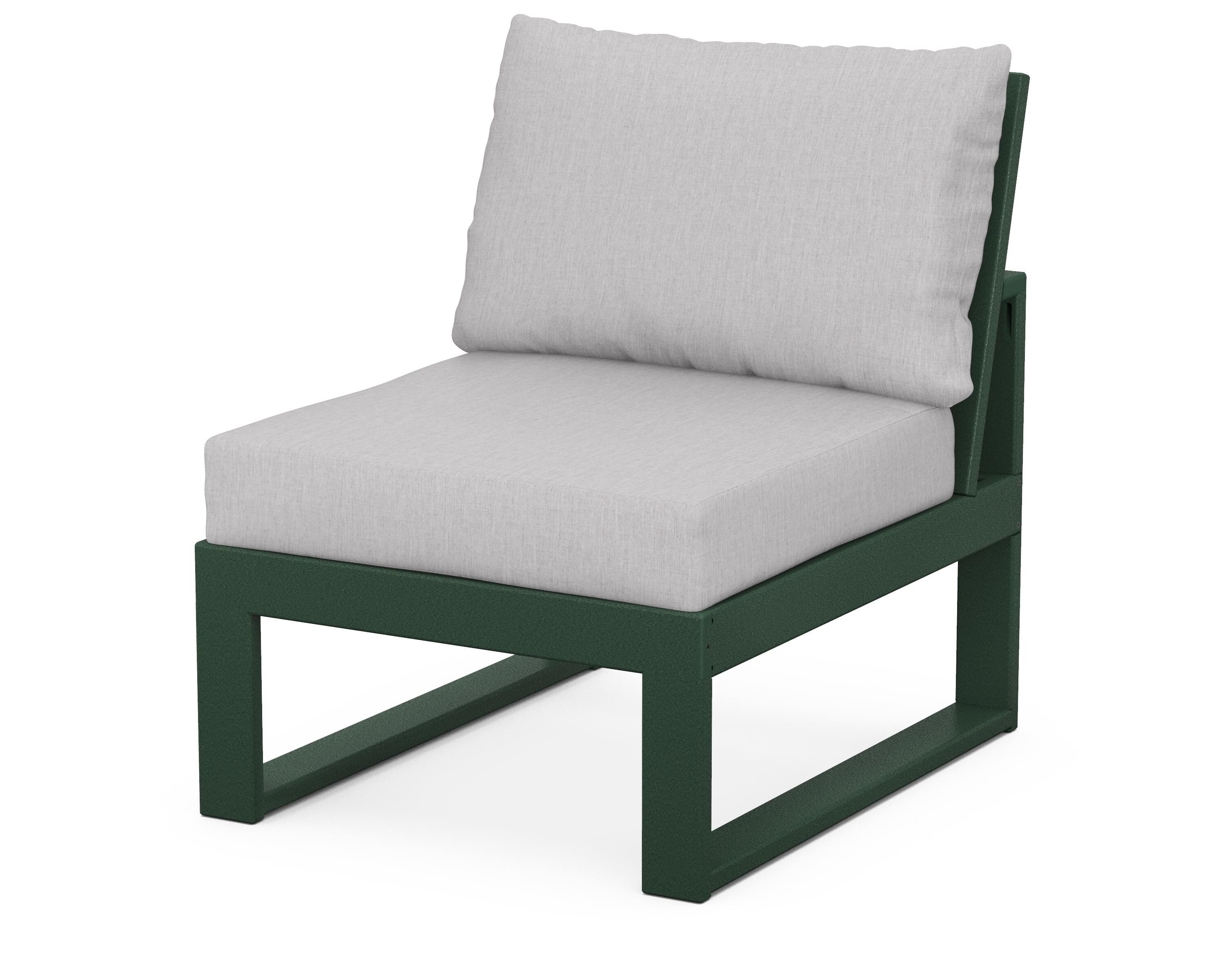 Unbranded Modular Armless Chair in Green / Granite