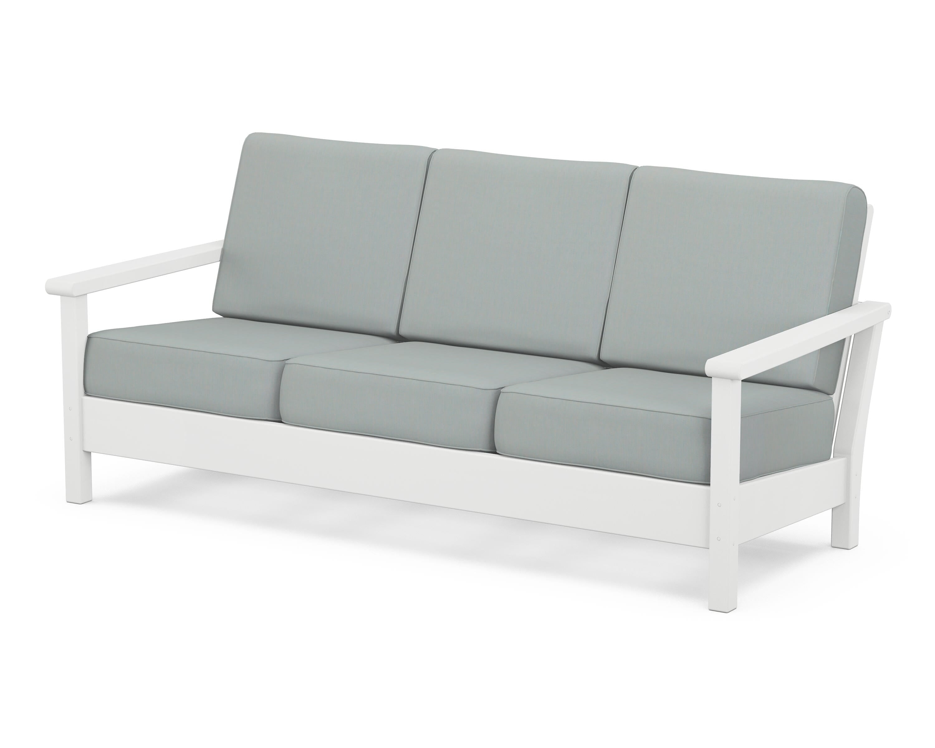POLYWOOD® Harbour Deep Seating Sofa in White / Spa