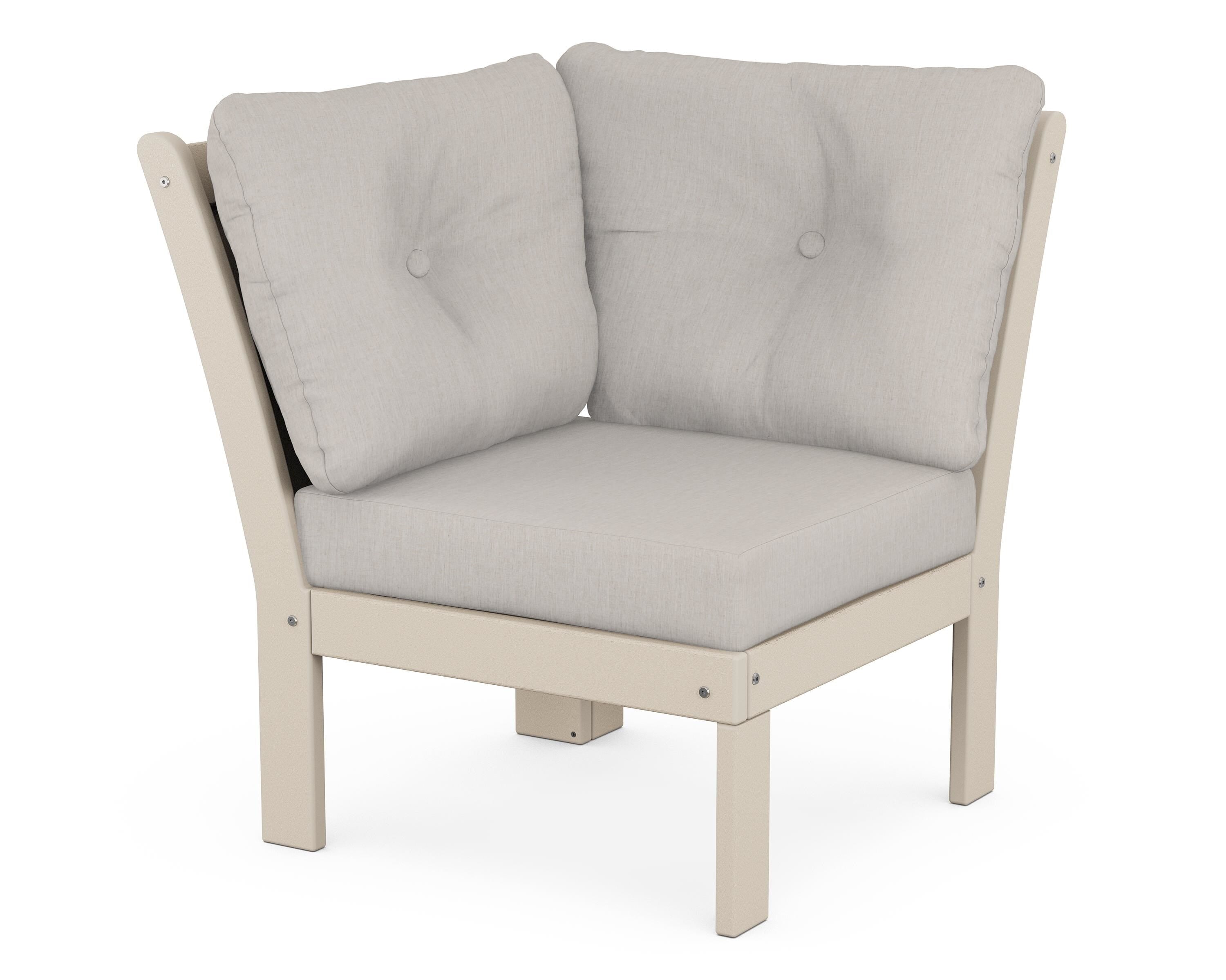 POLYWOOD® Vineyard Modular Corner Chair in Sand / Cast Ash