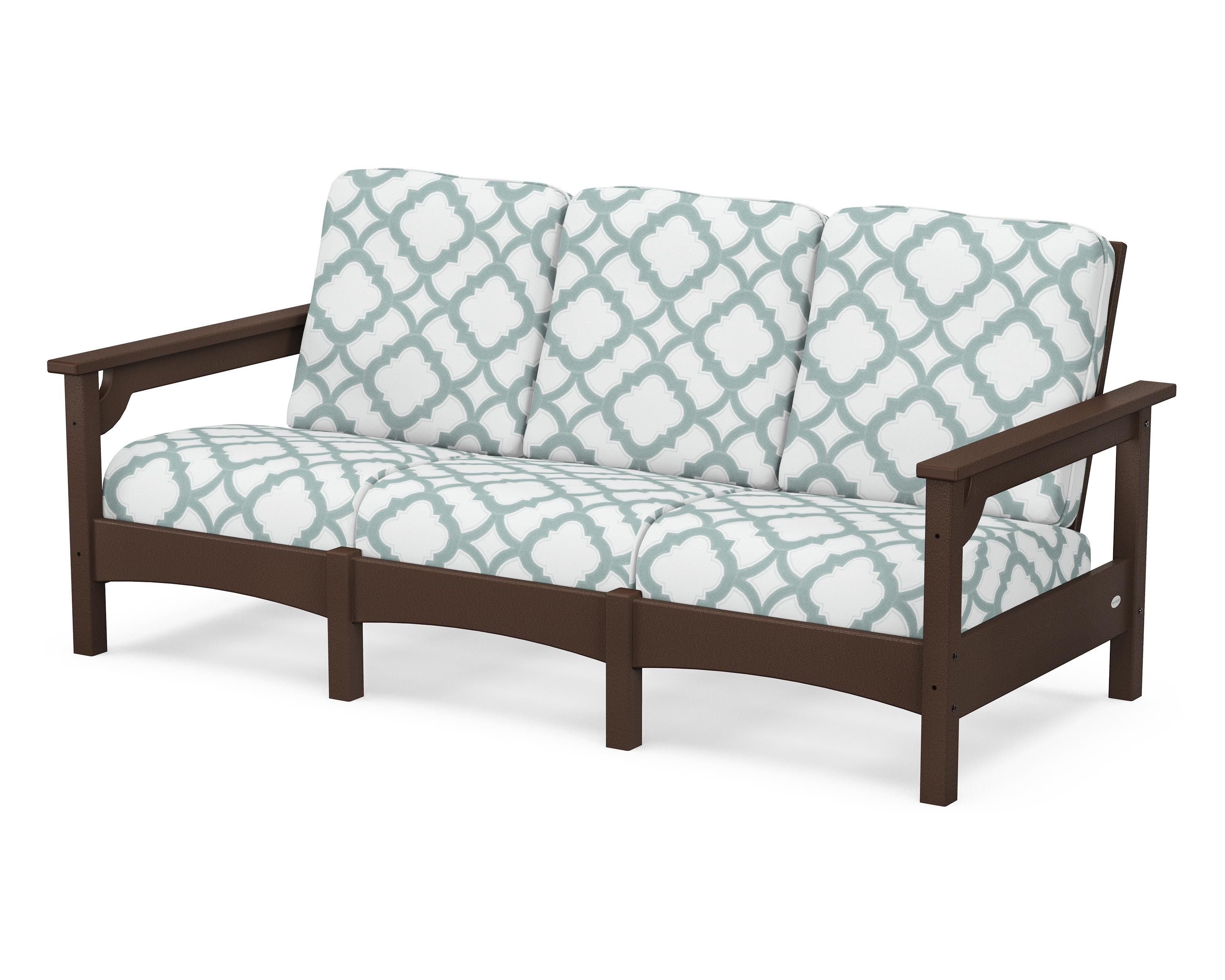 POLYWOOD® Club Sofa in Mahogany / Trellis Glacier Spa
