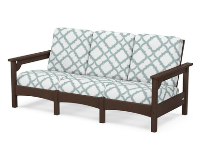 POLYWOOD® Club Sofa in Mahogany / Trellis Glacier Spa