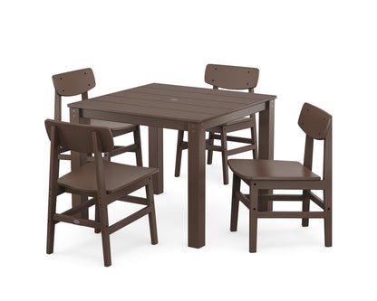 POLYWOOD® Modern Studio Urban Chair 5-Piece Parsons Dining Set in Mahogany