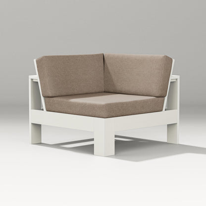 PW Designer Series Latitude Modular Corner Chair in Vintage White / Spiced Burlap