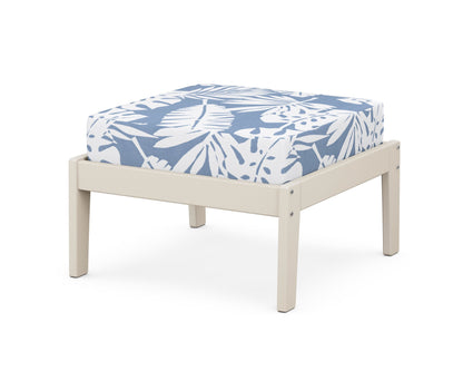 Unbranded Deep Seating Ottoman in Sand / Leaf Sky Blue