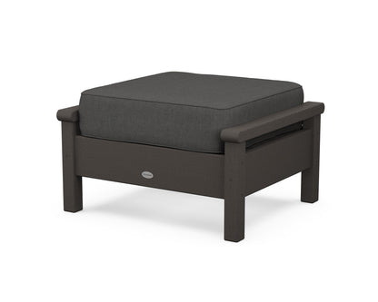 POLYWOOD® Harbour Deep Seating Ottoman in Vintage Coffee / Spectrum Carbon