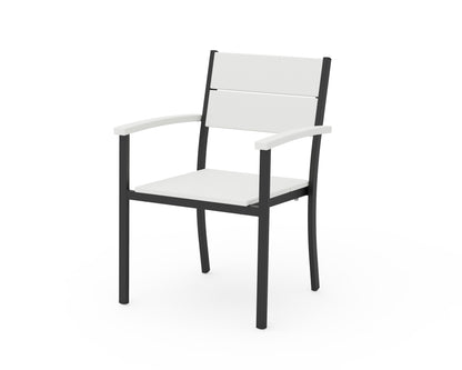 POLYWOOD® Main Street Stacking Dining Arm Chair in Black / White