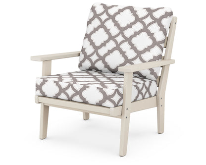 POLYWOOD® Grant Park Deep Seating Chair in Sand / Trellis Grey Mist