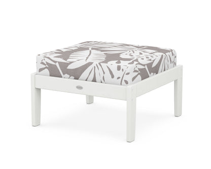 POLYWOOD® Braxton Deep Seating Ottoman in Vintage White / Leaf Grey Mist