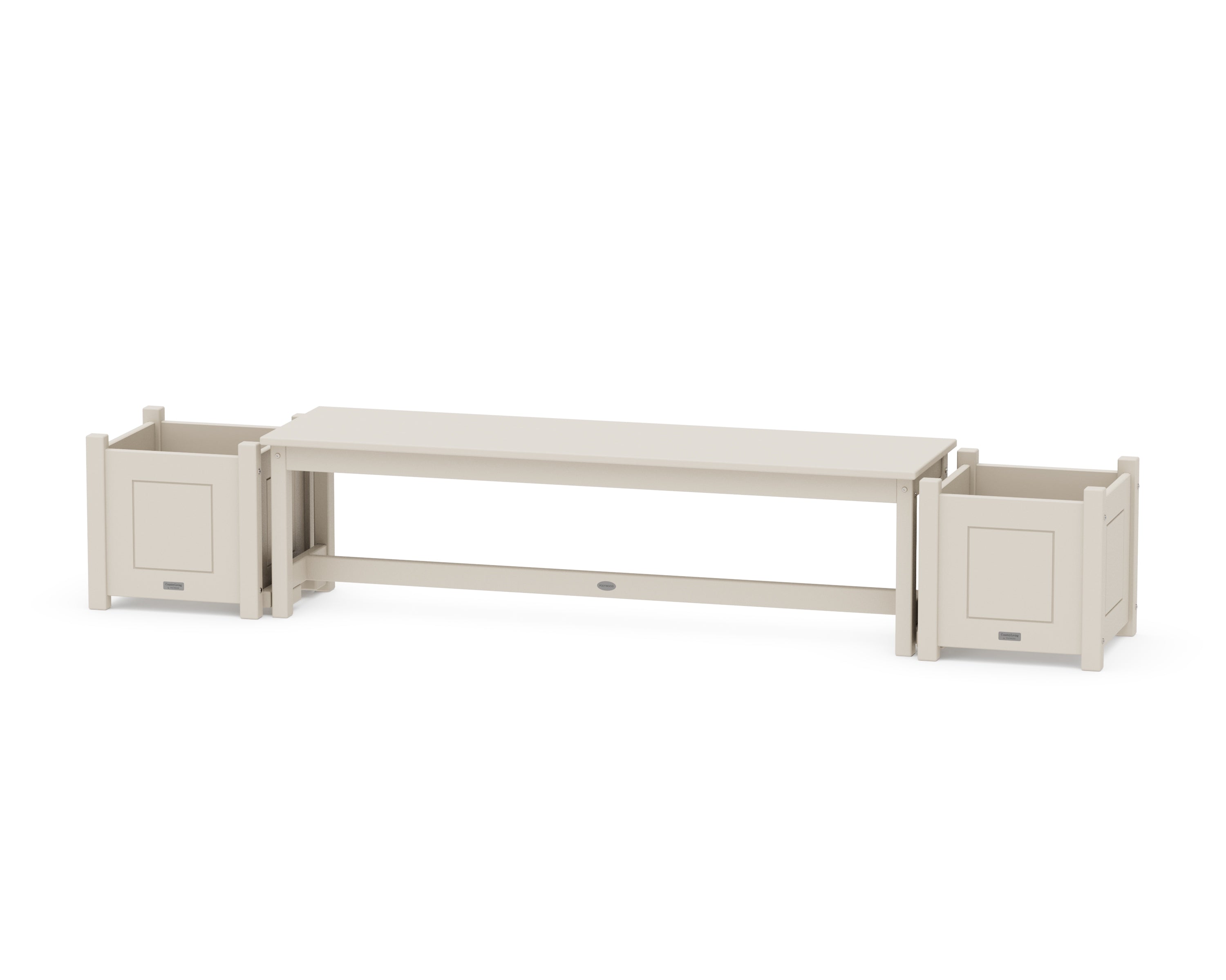 Country Living 60" Country Living Straight Planter Bench Set in Sand