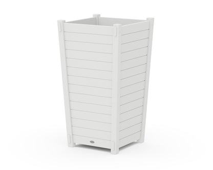 POLYWOOD® Nautical Large Tapered Square Tall Planter Box in White