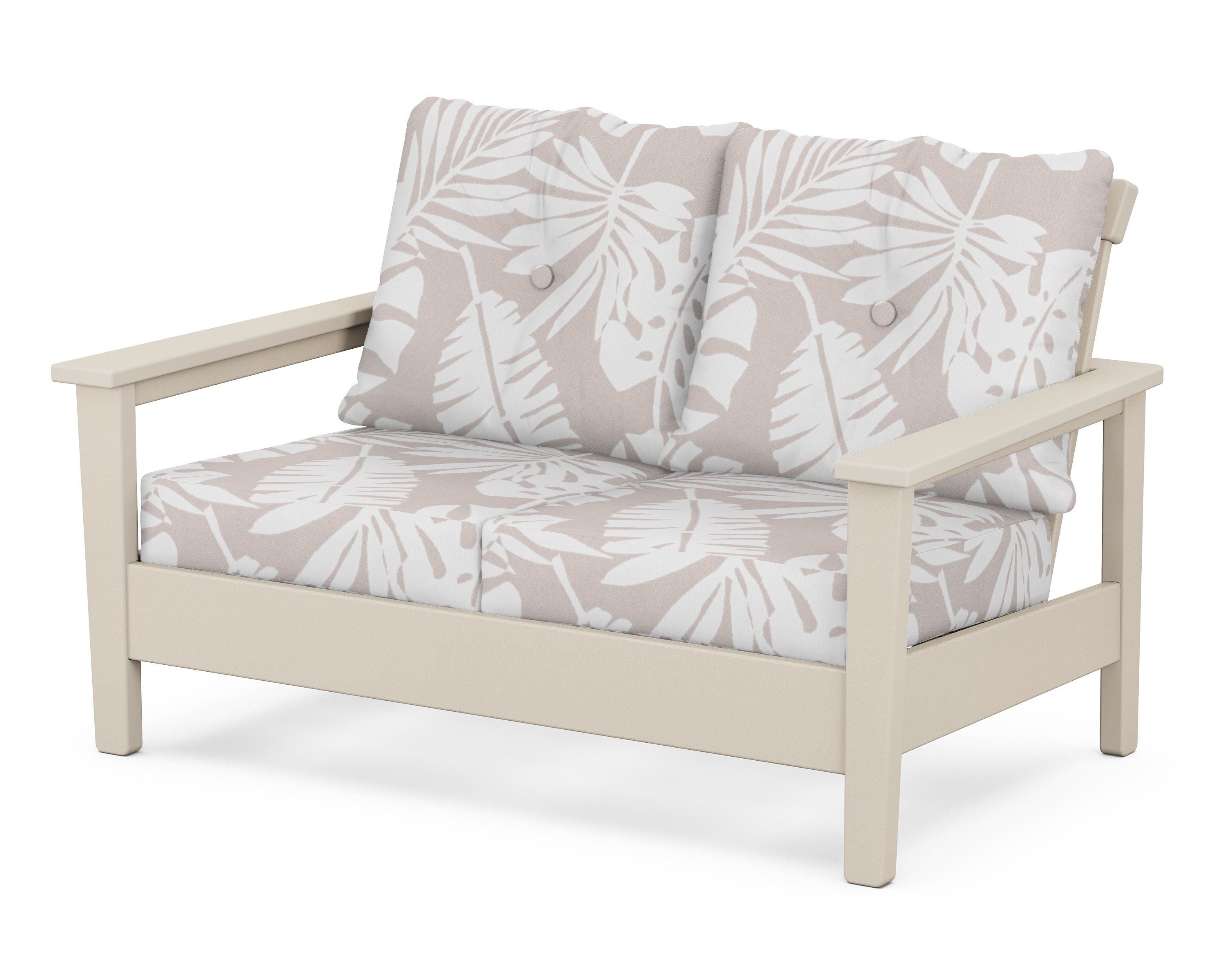POLYWOOD® Prescott Deep Seating Loveseat in Sand / Leaf Dune Burlap