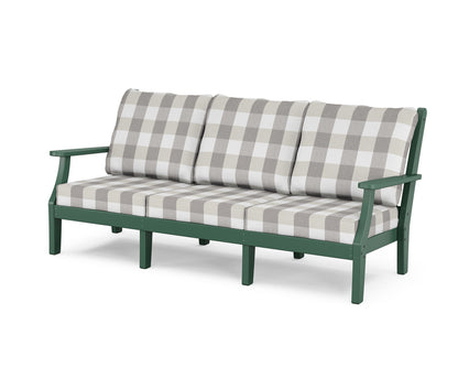 Country Living Wovendale Deep Seating Sofa in Green / Buffalo Plaid Grey Mist