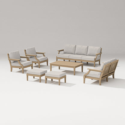 PW Designer Series Estate 7-Piece Lounge Sofa Set in Vintage Sahara / Cast Ash
