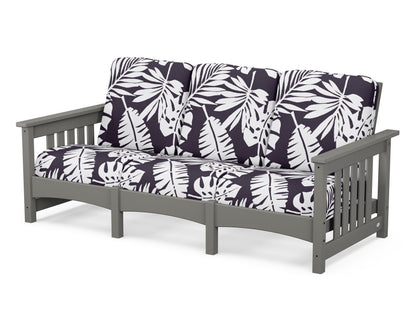 POLYWOOD® Club Mission Sofa in Slate Grey / Leaf Navy