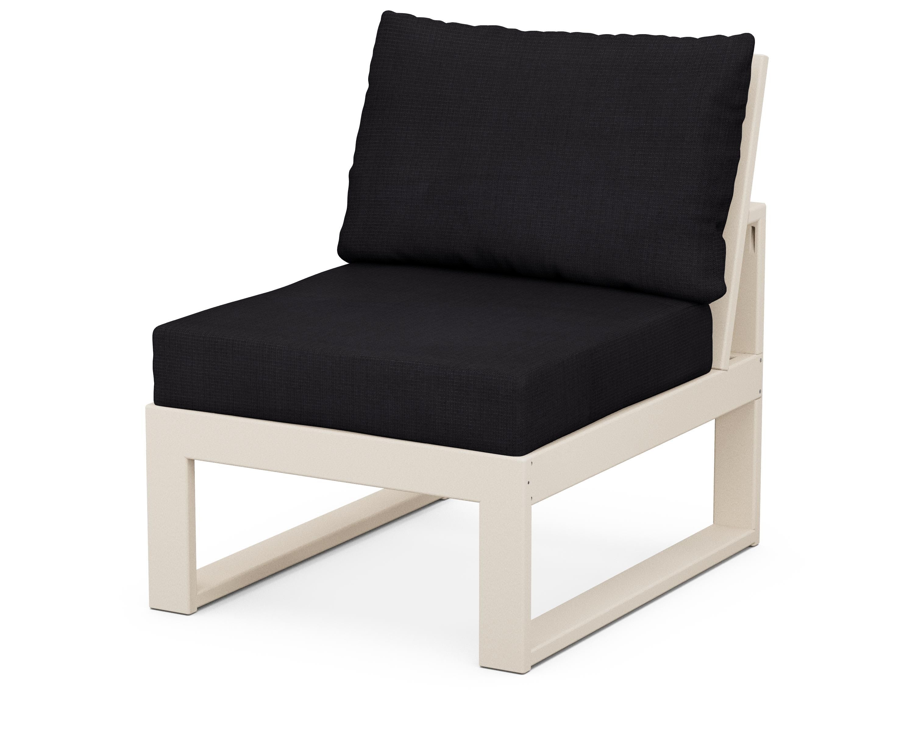 Unbranded Modular Armless Chair in Sand / Midnight Linen
