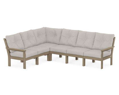 POLYWOOD® Vineyard 6-Piece Sectional in Vintage Sahara / Cast Ash