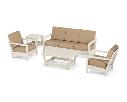 POLYWOOD® Harbour 5-Piece Deep Seating Set in Sand / Sesame