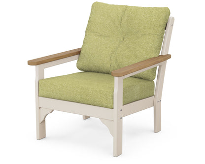 POLYWOOD® Vineyard Deep Seating Chair in Sand / Natural / Chartreuse Boucle