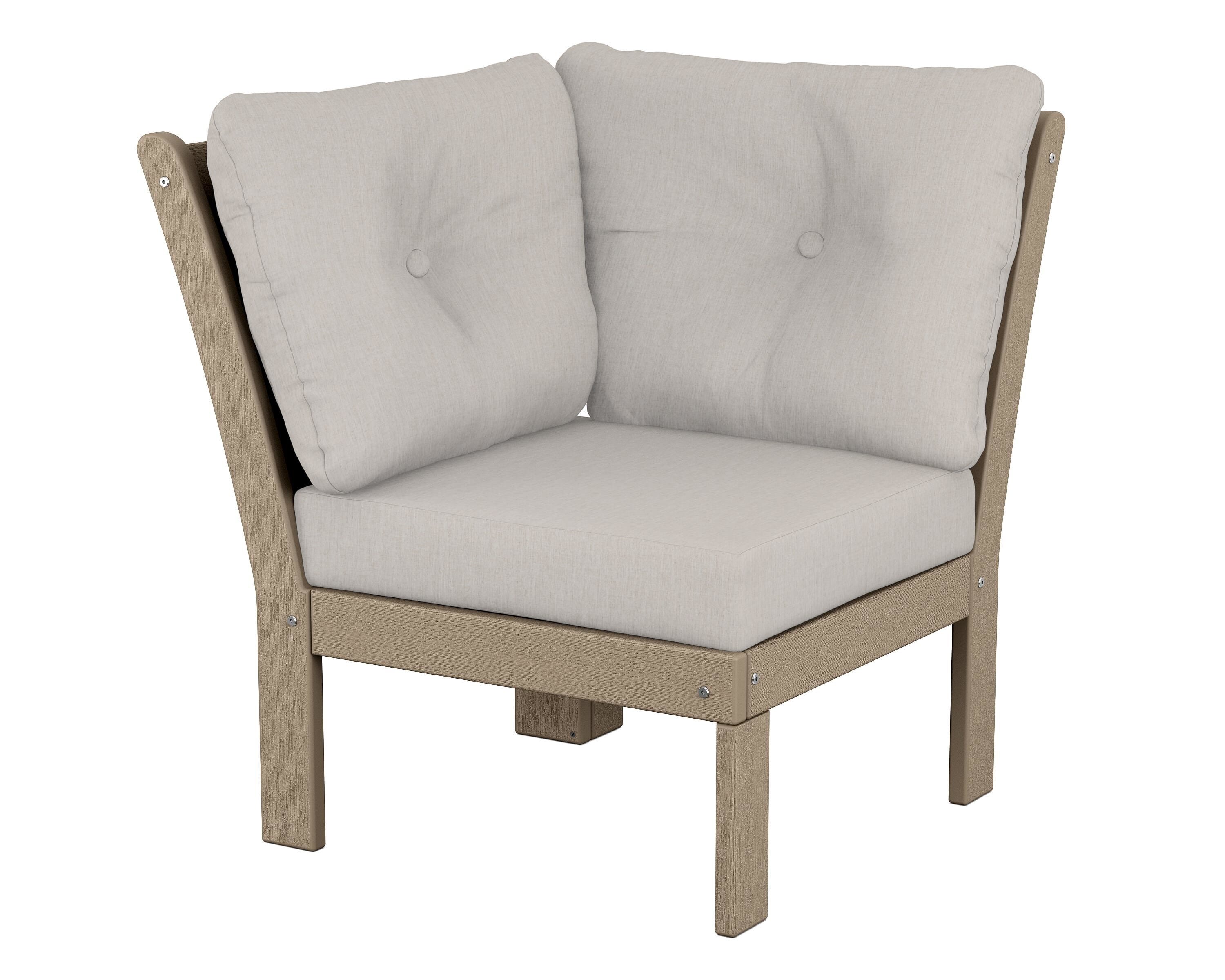 POLYWOOD® Vineyard Modular Corner Chair in Vintage Sahara / Cast Ash