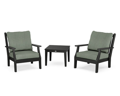 Country Living Wovendale 3-Piece Deep Seating Set in Black / Cast Sage