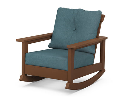POLYWOOD® Prescott Deep Seating Rocking Chair in Teak / Ocean Teal