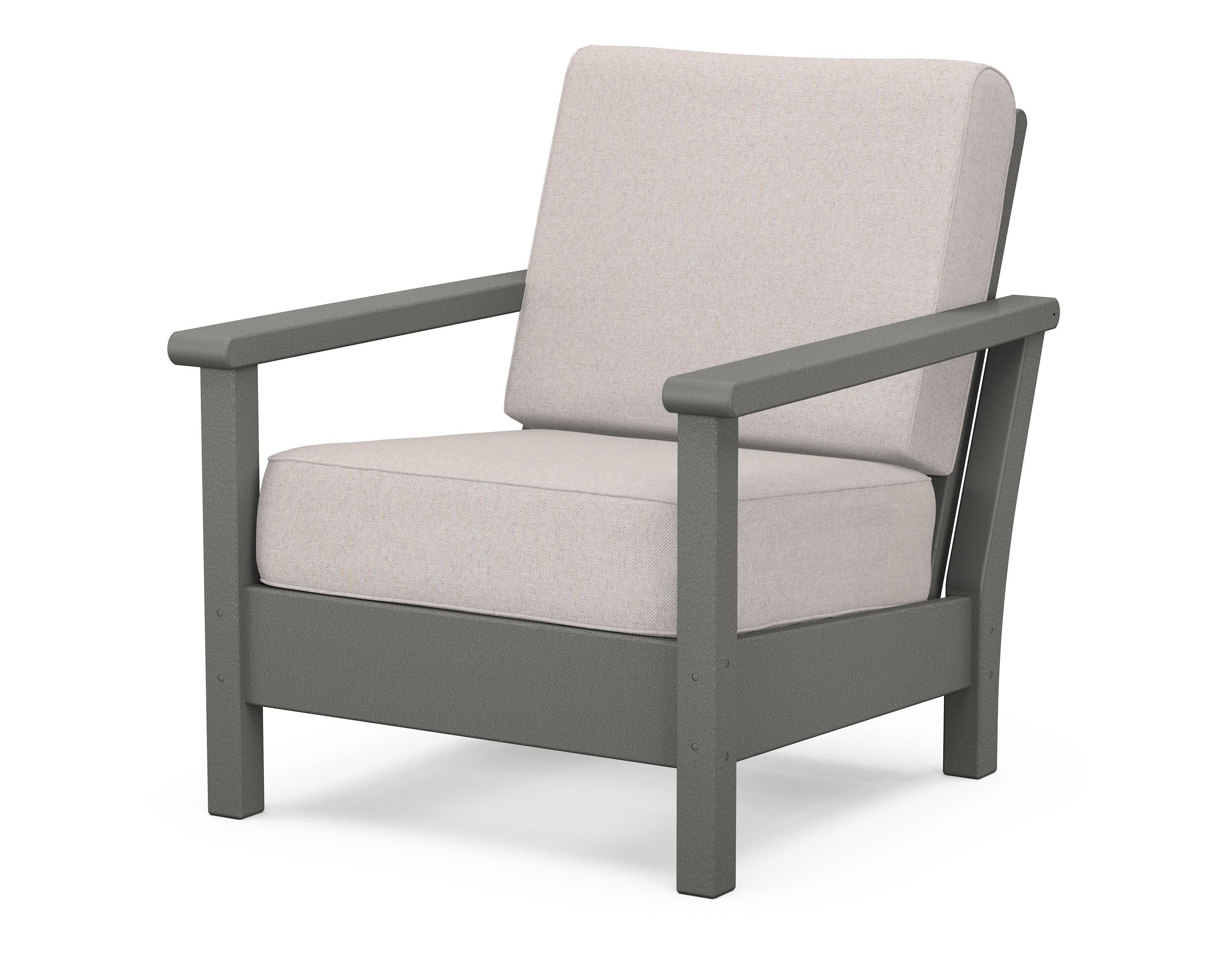 POLYWOOD® Harbour Deep Seating Chair in Slate Grey / Dune Burlap
