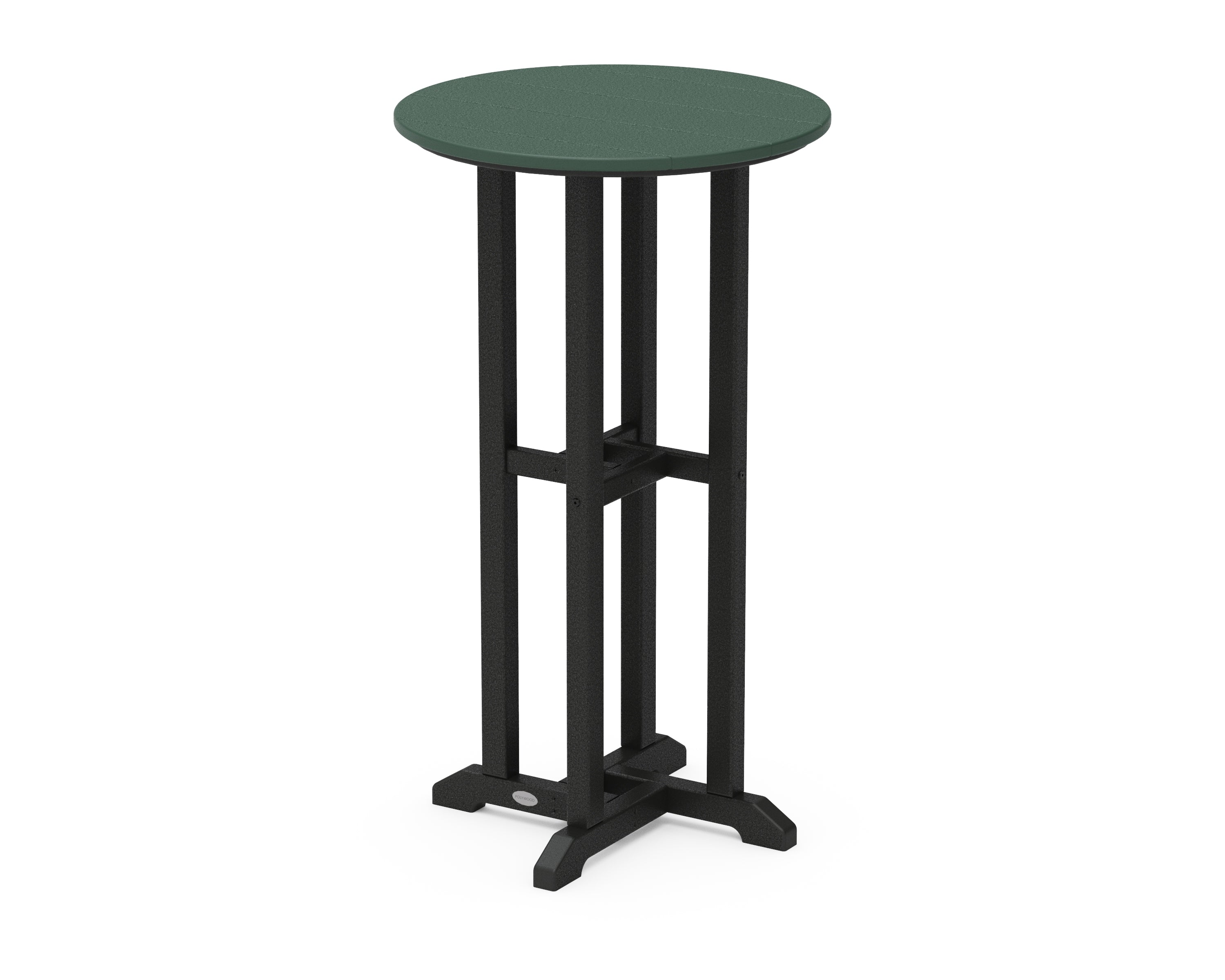 POLYWOOD® Contempo 24" Round Bar Table in Black / Green