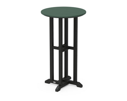 POLYWOOD® Contempo 24" Round Bar Table in Black / Green