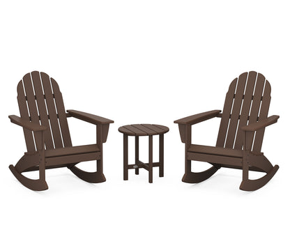 POLYWOOD® Vineyard 3-Piece Adirondack Rocking Chair Set in Mahogany
