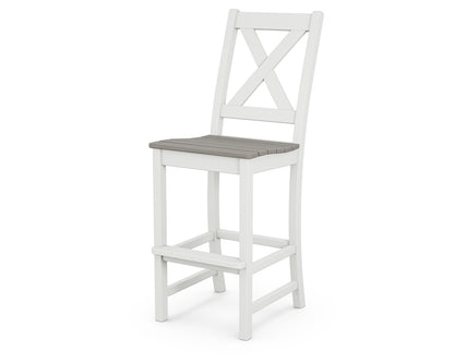 POLYWOOD® Braxton Bar Side Chair in White / Driftwood