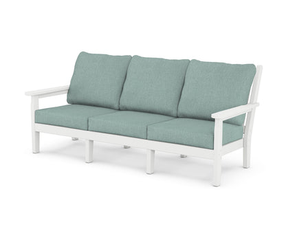 POLYWOOD® Chippendale Deep Seating Sofa in White / Glacier Spa