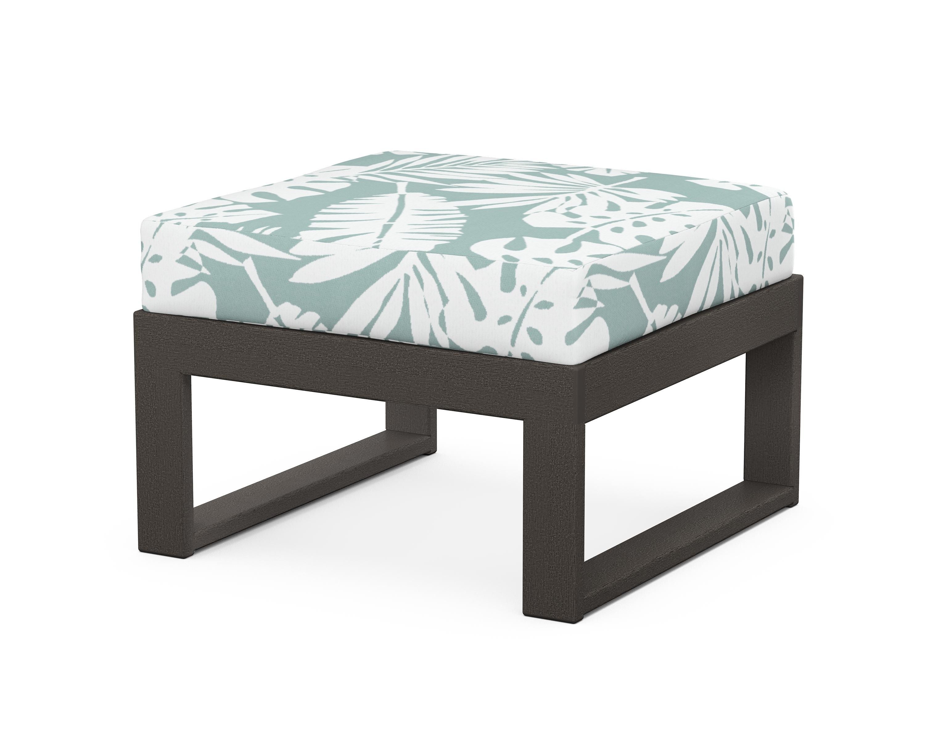 Unbranded Modular Ottoman - Modern in Vintage Coffee / Leaf Glacier Spa