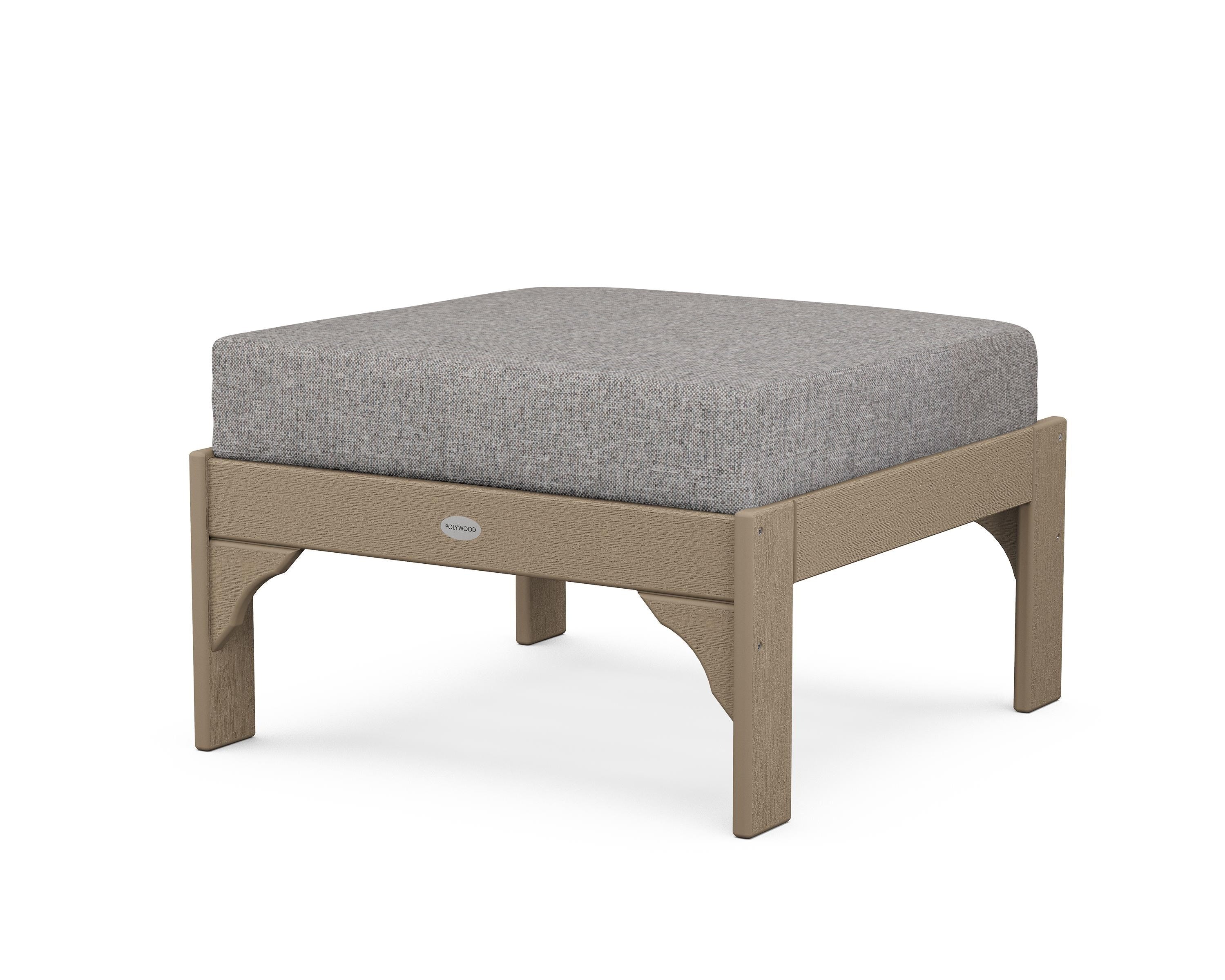 POLYWOOD¬Æ Vineyard Deep Seating Ottoman in Vintage Sahara / Grey Mist