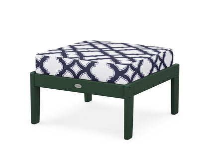 POLYWOOD® Braxton Deep Seating Ottoman in Green / Trellis Navy
