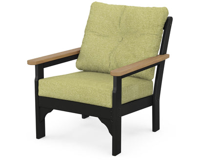 POLYWOOD® Vineyard Deep Seating Chair in Black / Natural / Chartreuse Boucle