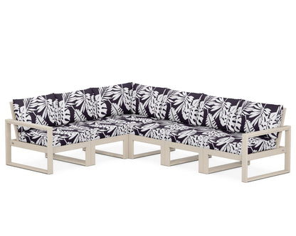 POLYWOOD® EDGE 6-Piece Modular Deep Seating Set in Sand / Leaf Navy