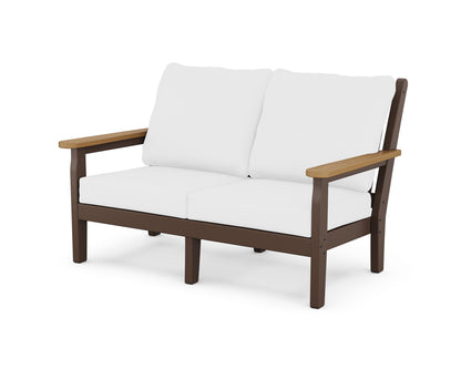 POLYWOOD® Chippendale Deep Seating Loveseat in Mahogany / Natural / Natural